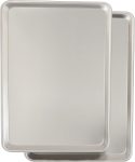 Commercial Quality Baking Sheet Pan Set, Natural Aluminum Cookie Sheet, Warp Resistant Nonstick Baker's Half Sheet Pan, Large Thick Cookie Tray Pans for Baking, Roasting(2 Pack, 18X13Inch)