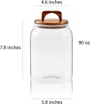 Glass Jars for Laundry Room Organization, 90 ounce Laundry Pods Container, Glass Food Storage Jars with Airtight Lid, 2 Pack, Hand Lid