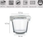 24 Oz Glass Food Storage Container, 3 Cup Glass Soup Container with Airtight Lids, Round Meal Prep Containers, Leakproof Soup Storage Container, DishwasherMicrowave & Freezer Safe (4 Pack)