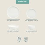 Pure White Scratch-Resistant Ceramic Dinnerware Set (16 pieces/4 servings), Microwave and Dishwasher Safe