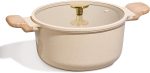 5 Qt Nonstick Stock Pot with Lid Soup Pot, Ceramic 5 Quart Casserole with Lid, Easy to Clean Non Stick Cooking Pot Cookware  Free, Ceramic Oatmeal