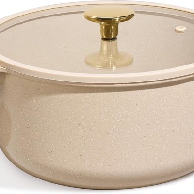 5 Qt Nonstick Stock Pot with Lid Soup Pot, Ceramic 5 Quart Casserole with Lid, Easy to Clean Non Stick Cooking Pot Cookware  Free, Ceramic Oatmeal