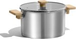 Stainless Steel Stock Pot - 5.5 Quart Heavy Duty Induction Cooking Pot with Visible Lid for Pasta, Soup, Spaghetti, Bottom Big Stockpot, Deep Cookware for Canning, Boiling, Simmer