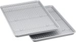 Ceramic Nonstick Baking Sheets & Cooling Rack Set, Non-Toxic, Half Sheet Size, 2-Pack, Gray