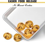 Commercial Quality Baking Sheet Pan Set, Natural Aluminum Cookie Sheet, Warp Resistant Nonstick Baker's Half Sheet Pan, Large Thick Cookie Tray Pans for Baking, Roasting(2 Pack, 18X13Inch)
