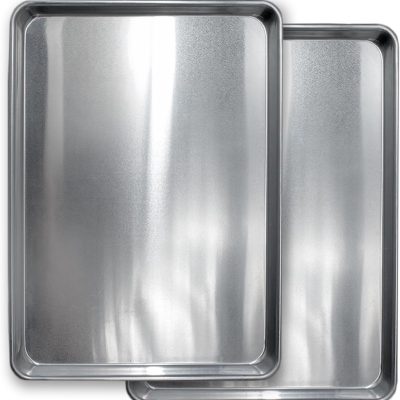 Commercial Quality Cookie Sheet Pan - 2 Pack Aluminum Half Sheet Baking Pan by - This 18x13 Baking Sheet Set is Rust & Warp Resistant, Heavy Duty, of Thick Gauge
