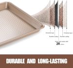Sheet Pans Cookie Sheet Set,Nonstick Baking Sheets for Oven,9x13 Quarter Sheet Pan,2 Pack,Gold