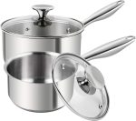 Stainless Steel Saucepan Set 1Qt & 2Qt, Premium German Technology Sauce Pans 2 Piece, 18/10 Stainless Steel Sauce Pan Set, Induction Compatible