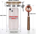 Borosilicate Glass Coffee Bean Storage Container with Airtight Lid,Glass Sealed Jar with Locking Clamp Lid for Coffee Beans,Nuts,Coffee Storage Canister with Spoon for 1 lb Bean,40 Fluid-oz