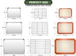 Baking Set: Stainless Steel Sheet Pan with Cooling Rack & Silicone Mat Set, Multi-Size (3 Sheets + 3 Racks + 3 Mats), Warp Resistant & Heavy Duty, Easy Clean